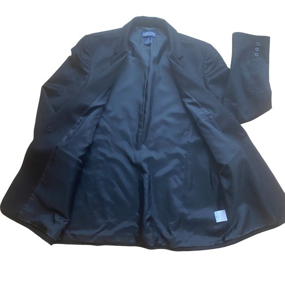 Lands End Wool Cashmere Blazer Black Oversized Academia Career Old Money-10T - Picture 7 of 12
